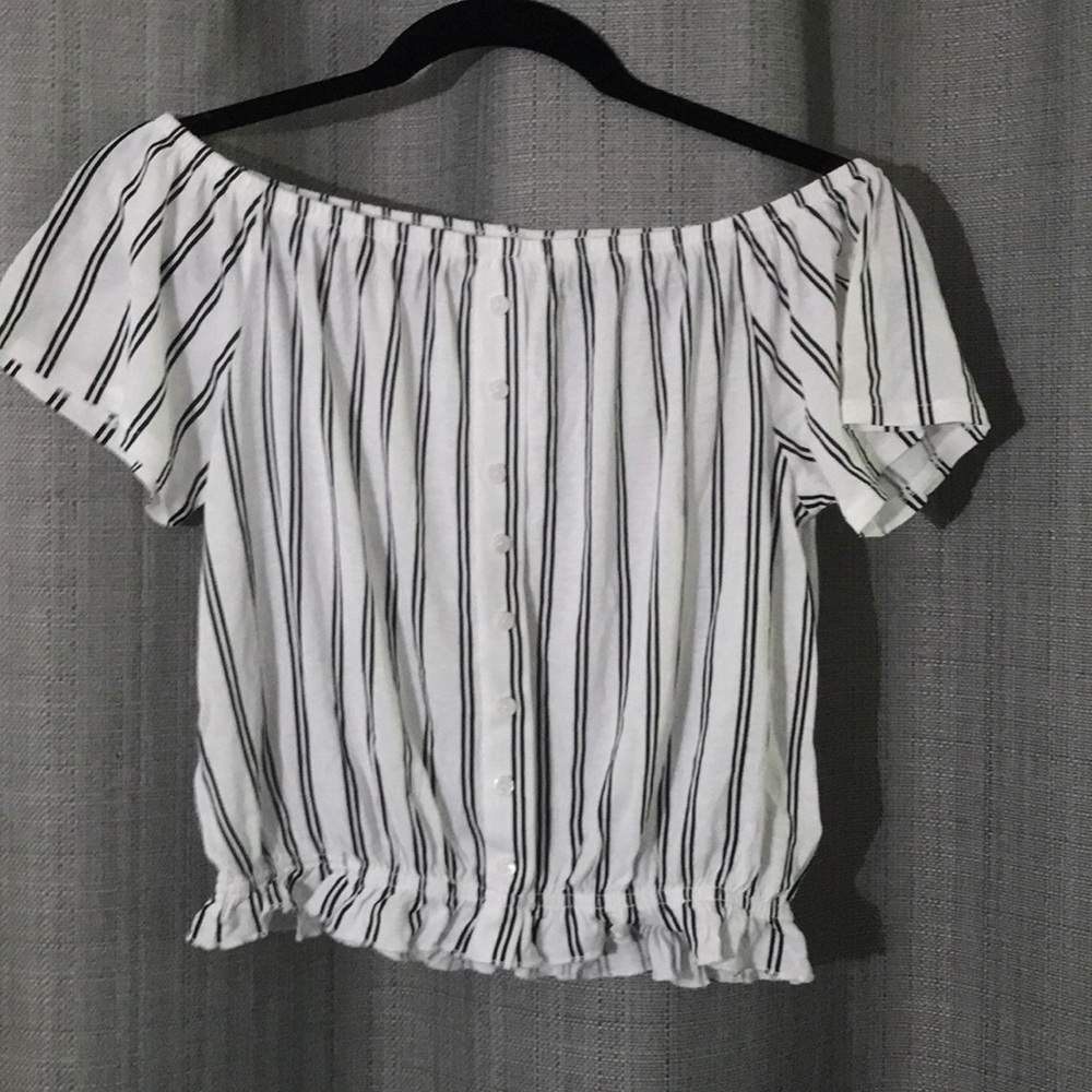 Striped off the shoulder top - Picture 4 of 7